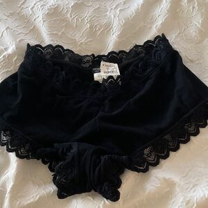 NWT COSABELLA BLACK BOY LACE TRIM SHORTS UNDERWEAR MEDIUM